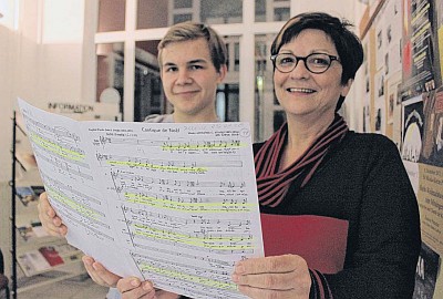 Felicitas Richter und Oliver Wunderlich bei der Vorbereitung auf die Weihnachtskonzerte 2013 (Foto: Benjamin Vorhölter)