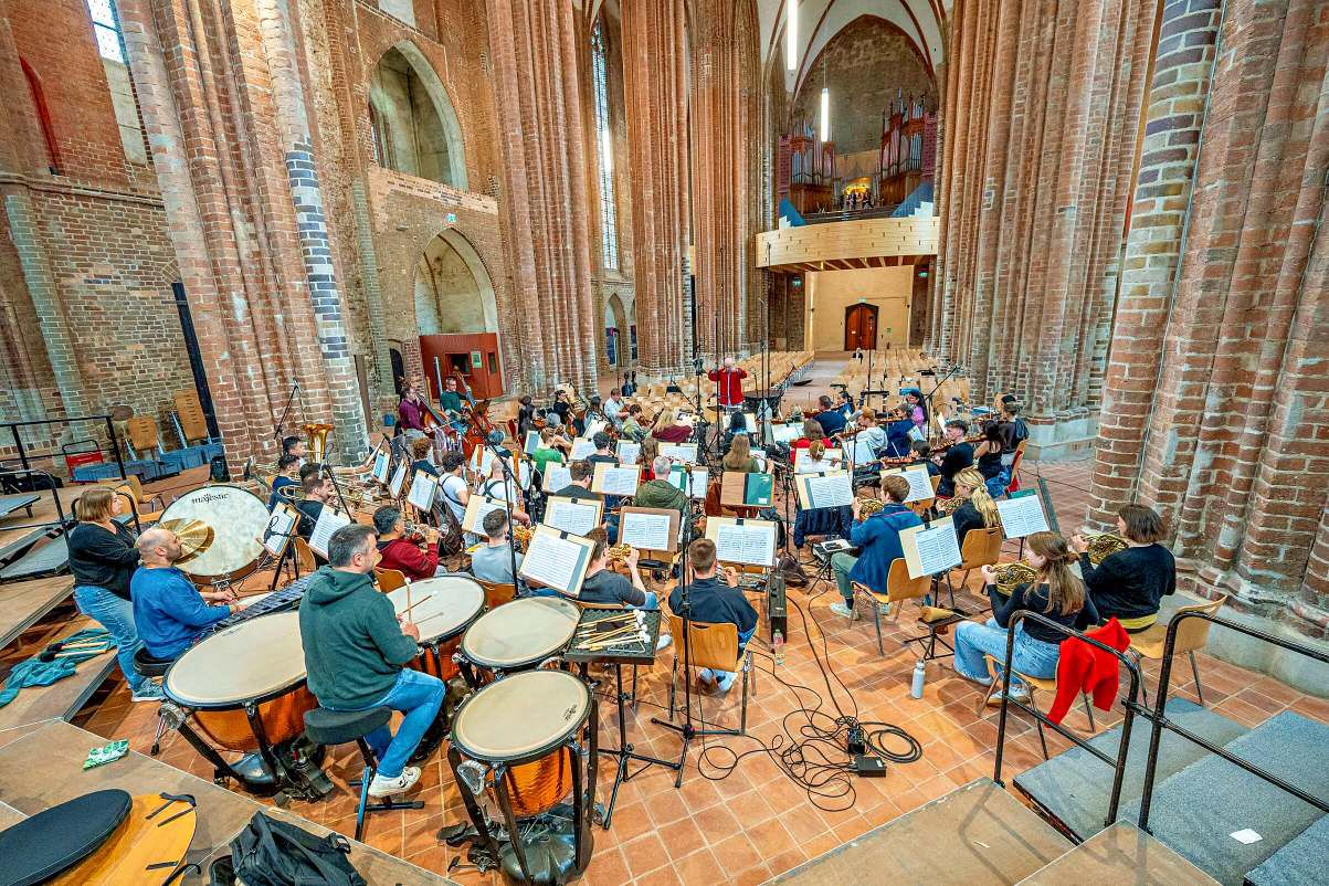 Produktion der CD zur Hill-Orgel im Juli2026: Eindruck von den Konzertaufnahmen unter Studiobedingungen in der Prenzlauer Marienkirche. (Foto: Franz Roge)